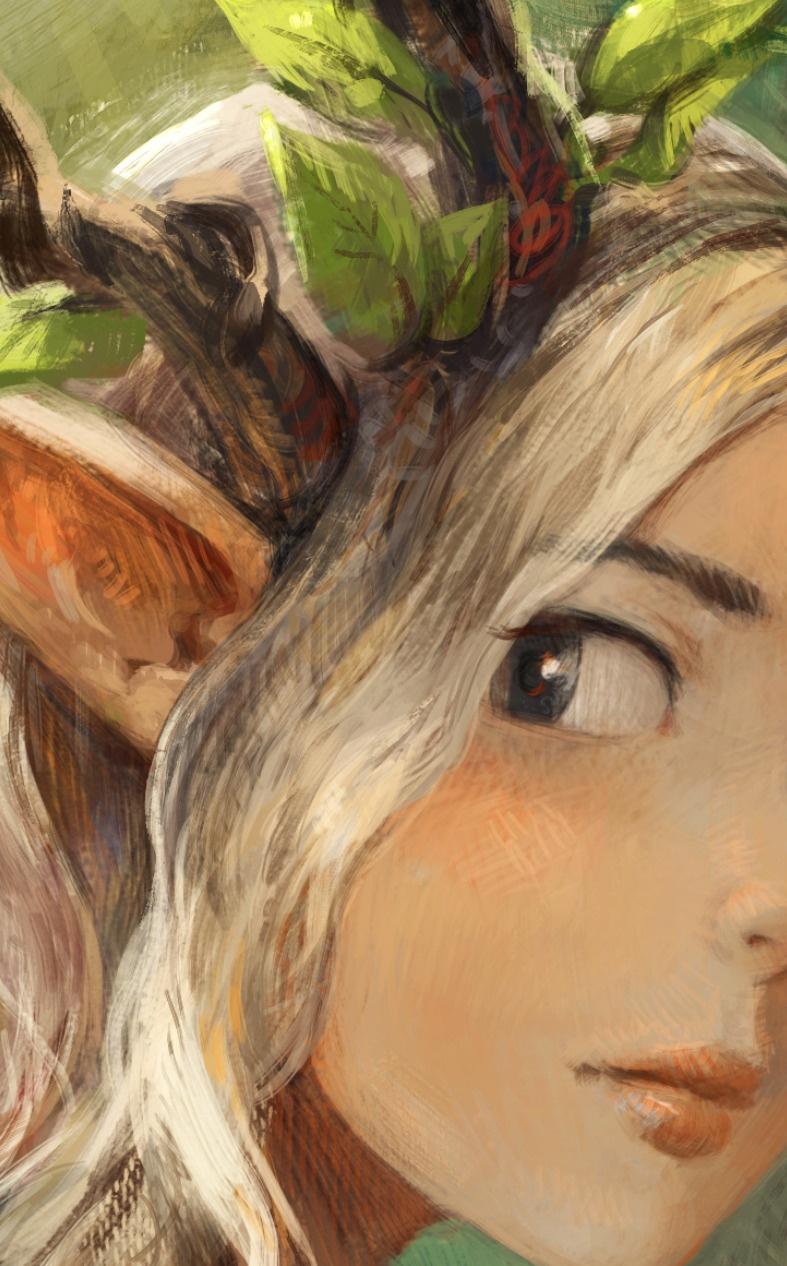 A close-up the same artwork to see the brushwork.