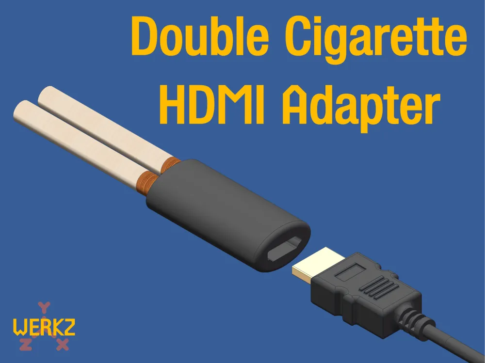 a 3D render of a double cigarette HDMI adapter. Yes, that's it.