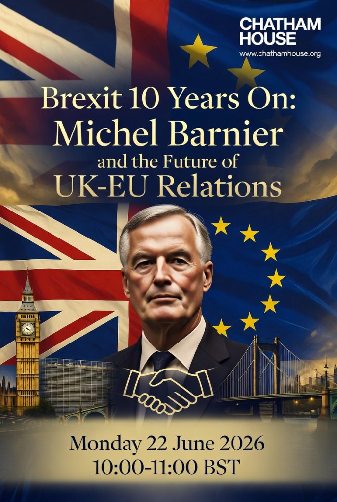 Chatham House: Brexit 10 years on: Michel Barnier and the future of UK-EU relations
The Chatham House meeting, chaired by Grégoire Roos, featured former French Prime Minister Michel Barnier discussing UK-EU relations post-Brexit. A decade later, tensions over trade and politics persist, affecting cooperation. Barnier emphasized the significance of the upcoming French presidential election and highlighted the challenges and potential solutions for rebuilding relationships between London and Brussels.