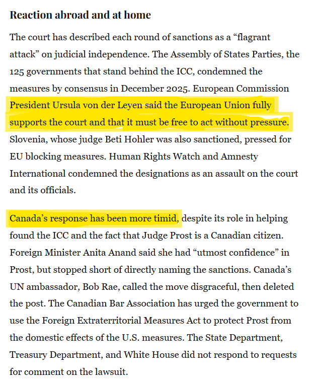 The US "Israel, Russia, and other powerful states can expect impunity - It tells the law-abiding world that the rules apply to anyone but them. "Rule against us, investigate our officials, or proceed against our allies, and pay for it." #EU #CdnpoliRE: 