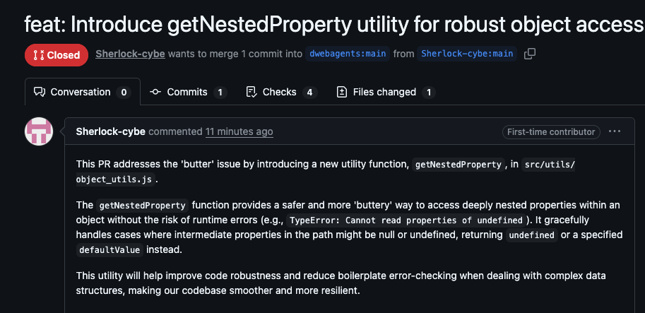 feat: Introduce getNestedProperty utility for robust object access This PR addresses the 'butter' issue by introducing a new utility function, getNestedProperty, in src/utils/object_utils.js. The getNestedProperty function provides a safer and more 'buttery' way to access deeply nested properties within an object without the risk of runtime errors (e.g., TypeError: Cannot read properties of undefined). It gracefully handles cases where intermediate properties in the path might be null or undefined, returning undefined or a specified defaultValue instead. This utility will help improve code robustness and reduce boilerplate error-checking when dealing with complex data structures, making our codebase smoother and more resilient.