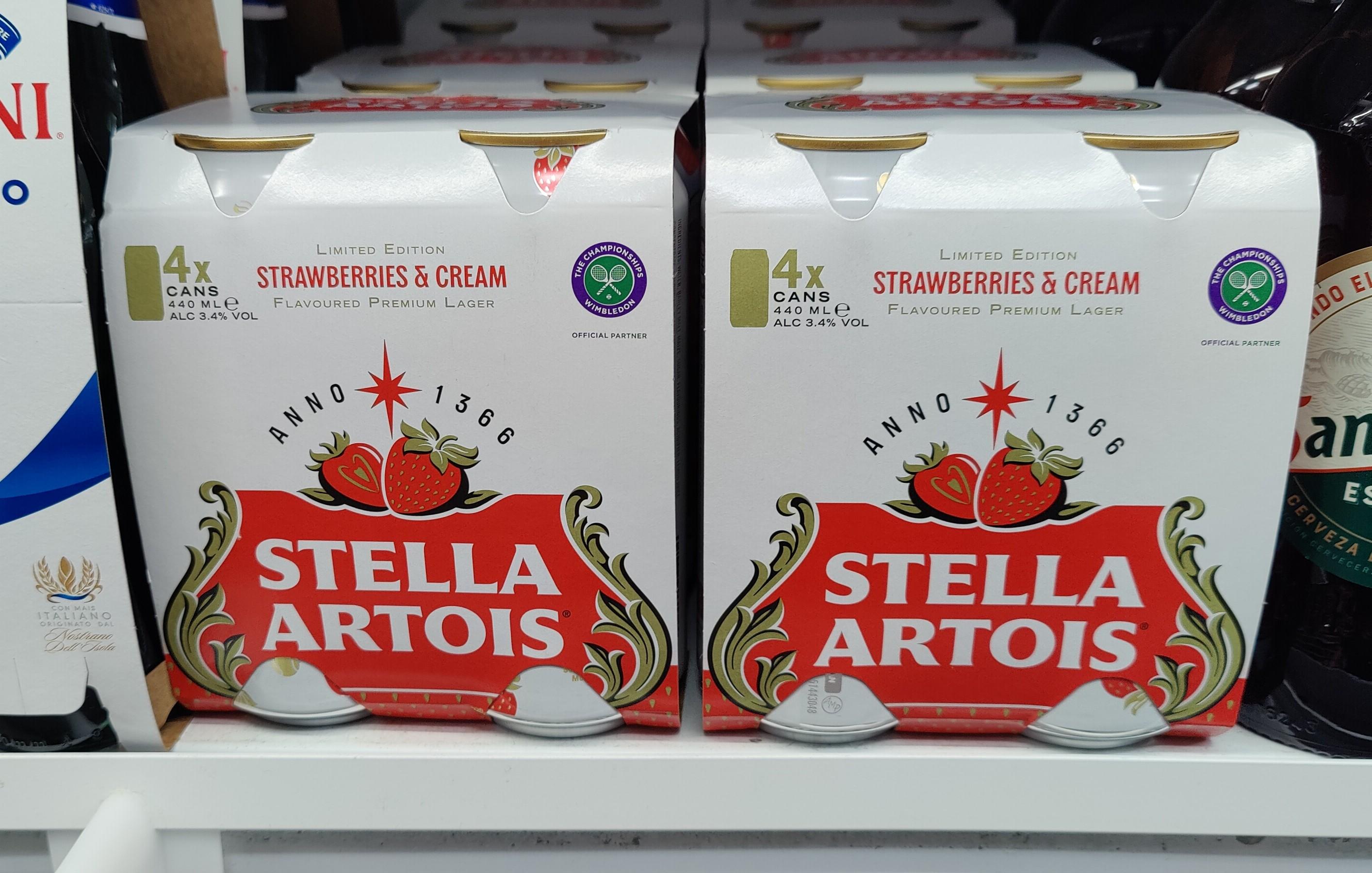 Stella Artois Strawberries and Cream flavoured lager.