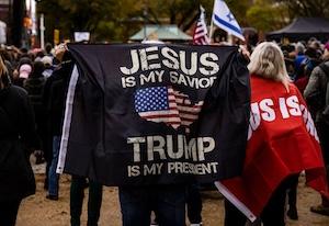jesus is my savior, trump is my president flag