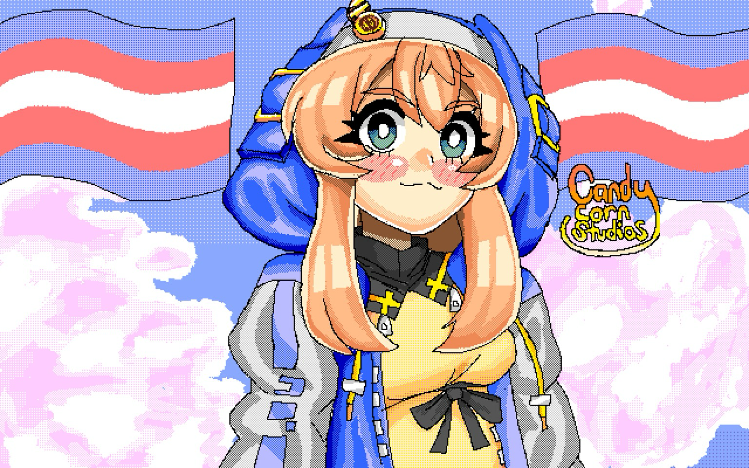 Textless version without the meme text #art #artistsonbsky #pixelart #transgender #pixel #trans #soaringskyprecure #hirogaruskyprecure #transpride #cureprism #precure #bridget #guiltygear #ggst #4thof