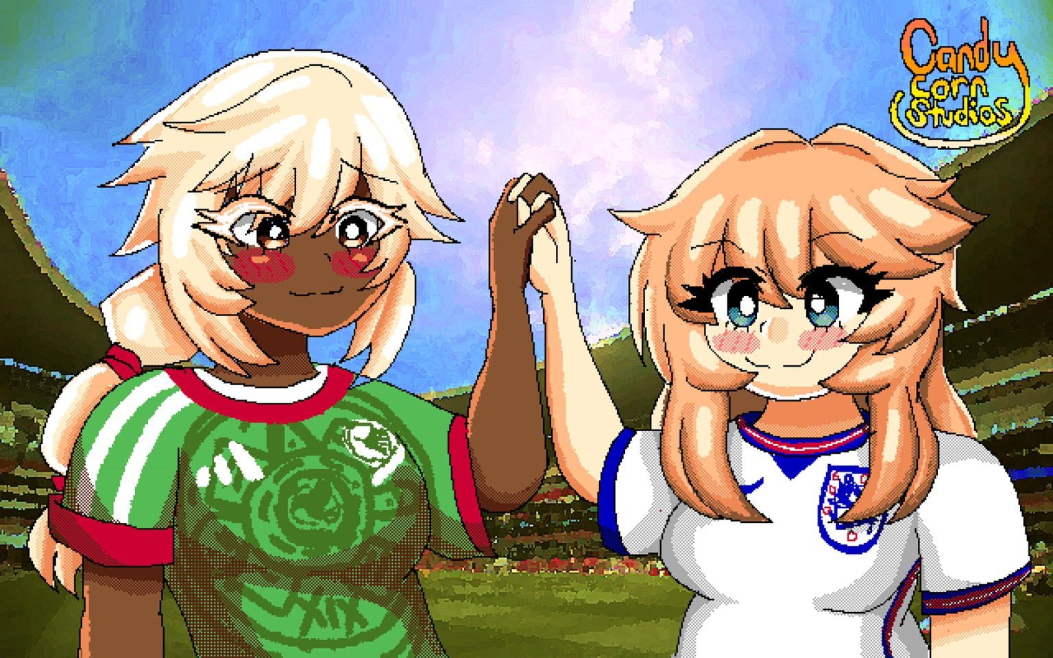 Yeah we lost oof but I still wanted to finish thisI did a Guilty Gear World Cup drawing. Bridget in England 🏴󠁧󠁢󠁥󠁮󠁧󠁿uniform and Ramlethal in Mexico 🇲🇽 uniform. Yeah I know Ra