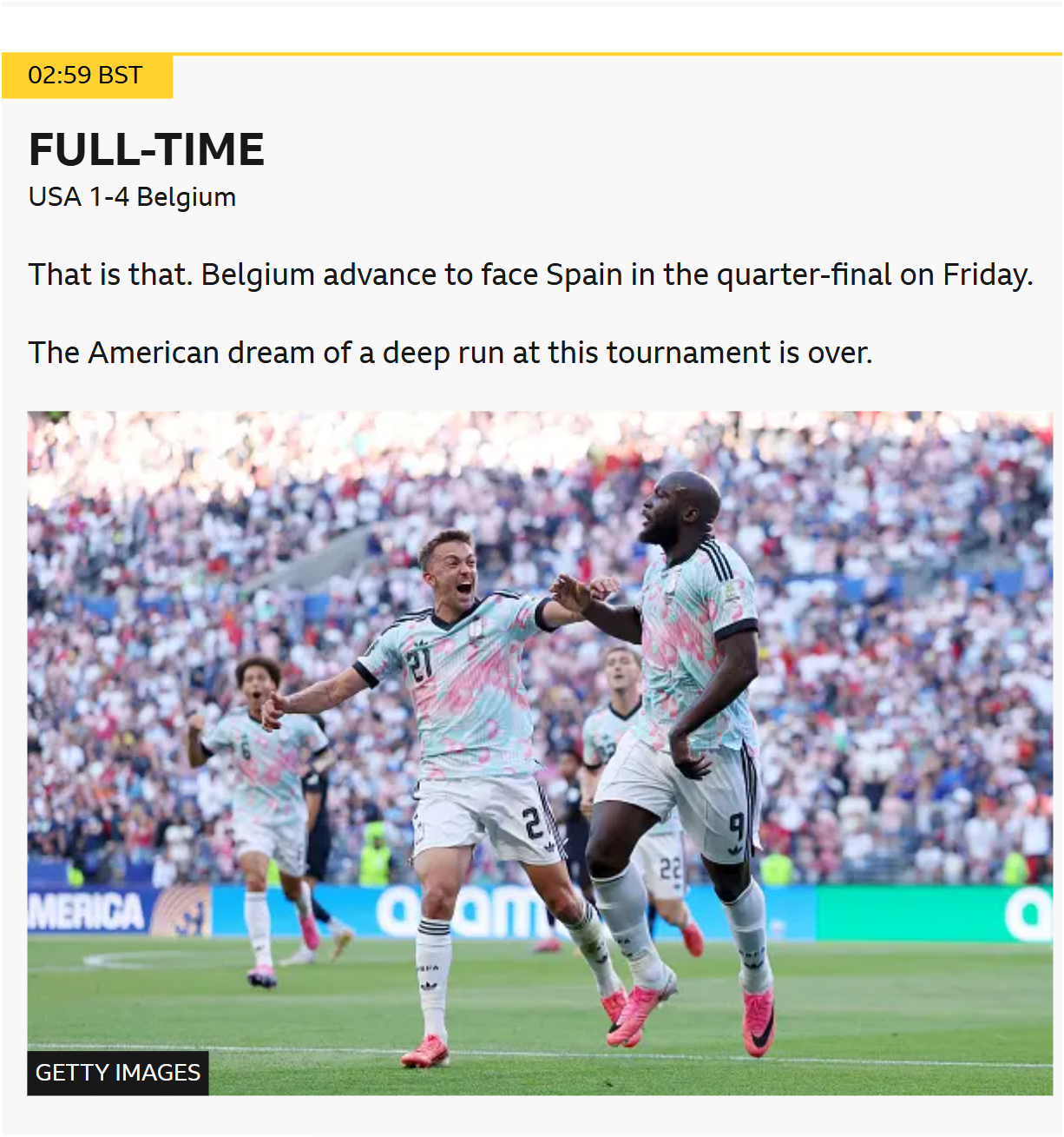 #Belgium 4, usa 1Final.#worldcup #eu #europeanunion