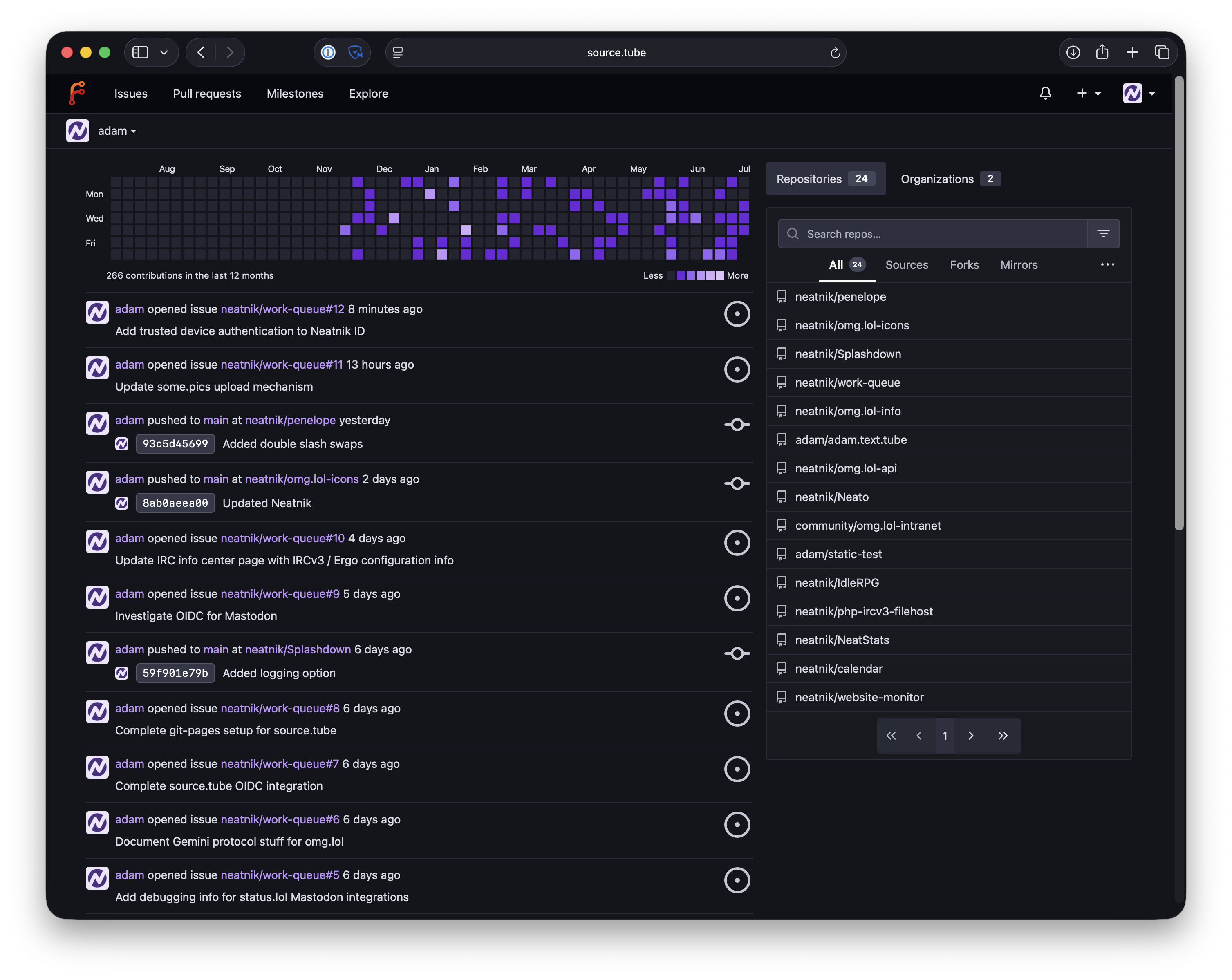 A screenshot of source.tube using the Dracula theme