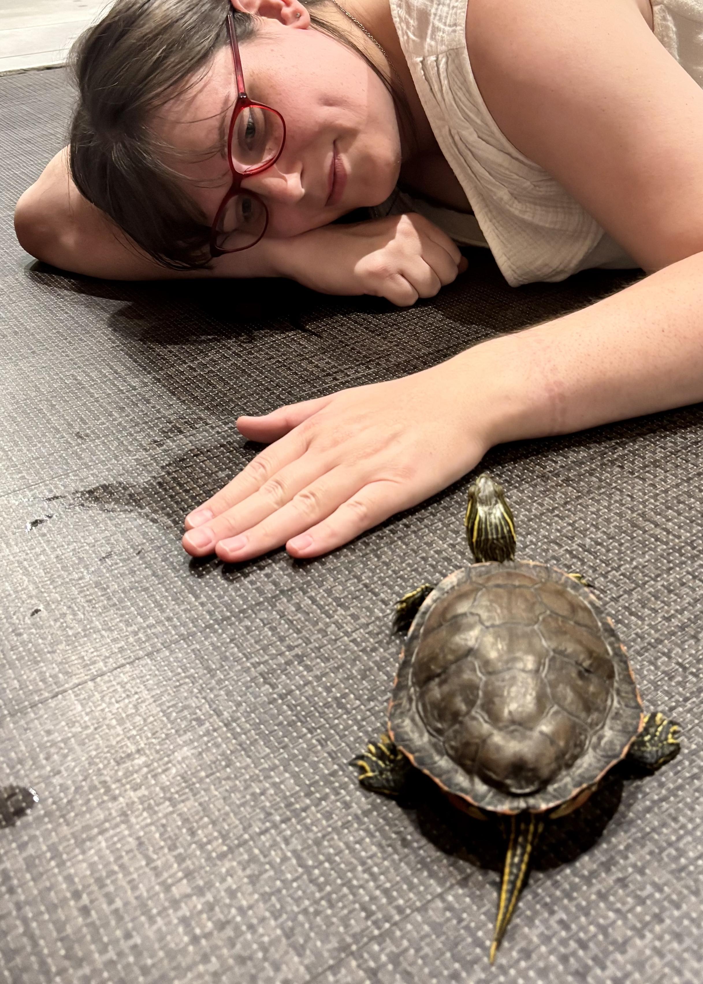 Eri last night with the same turtle... same pose and camera angle