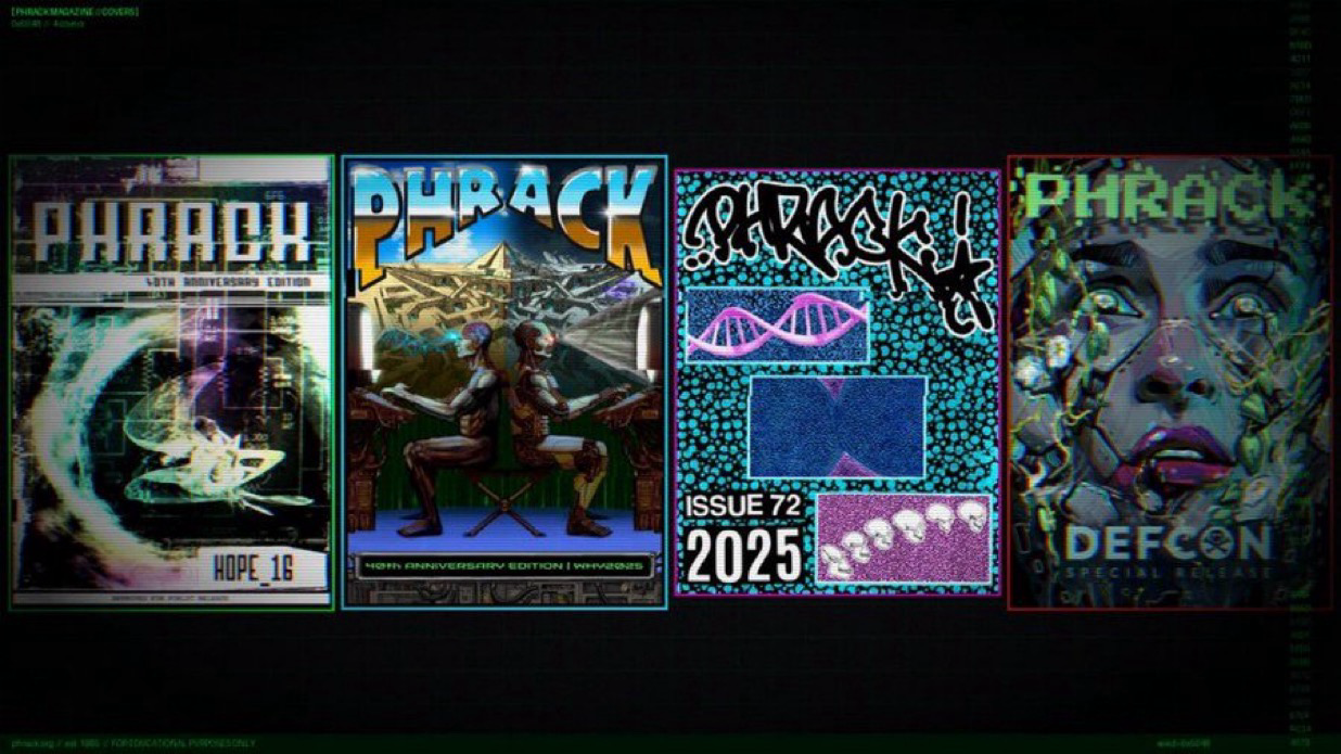 Phrack hacking e-zine cover art