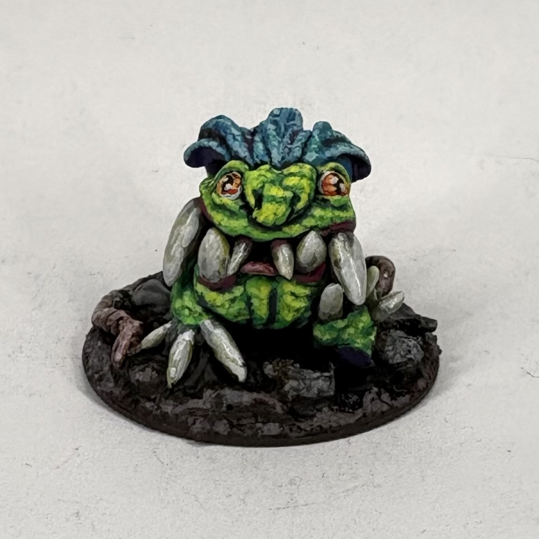 My eldest child sculpted a squig for me to paint. So friendly! So …