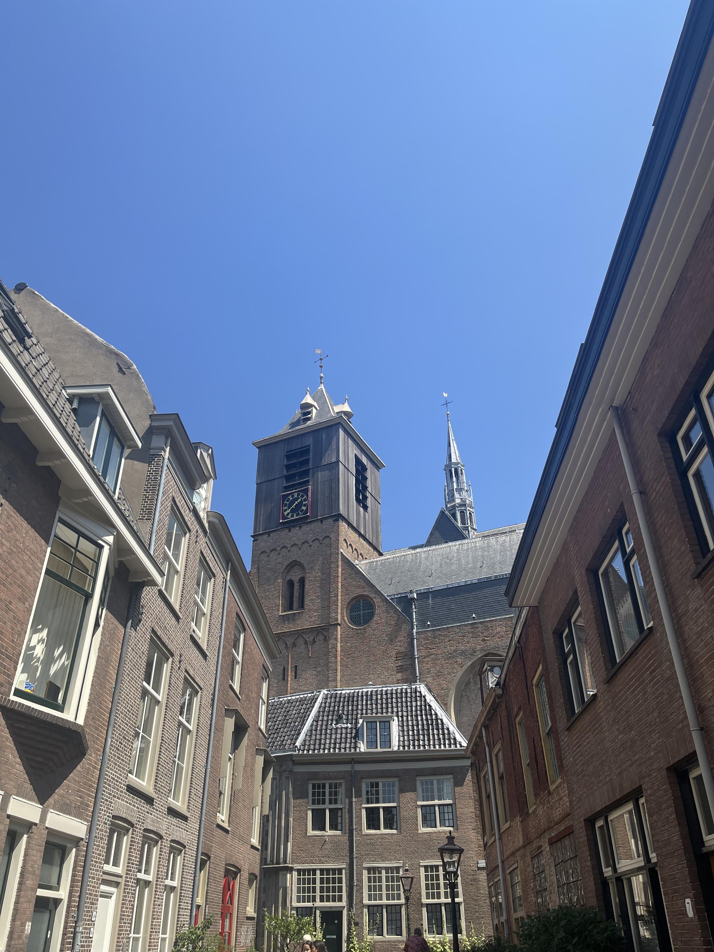 a street view of the comically stubby tower looming only slightly