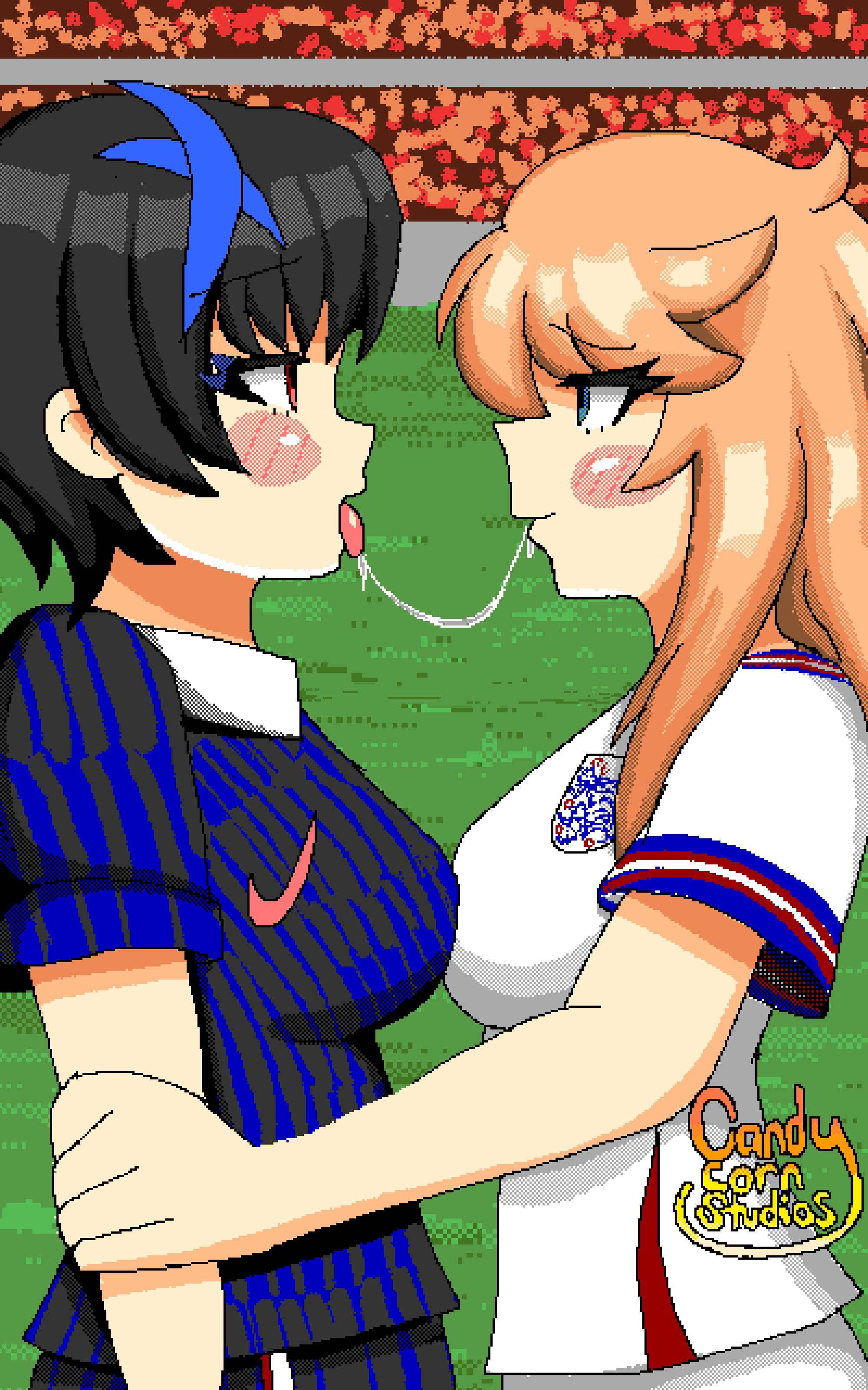 Sloppy kissing your opponent in the mouth before the game teeheheAlso yeah since Ky is French so is Unika. She gave Bridget a very passionate kiss #yuri #ggst #guiltygear #bridget #unika #trans #lesbi