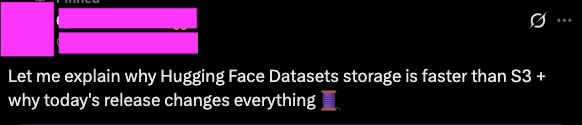Let me explain why Hugging Face Datasets storage is faster than S3 + why today's release changes everything 🧵