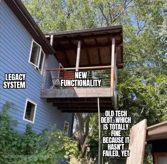 # scrum # scrumteam # dev # developer # legacysystems # LegacyCode # infrastructure # techdebt # programminghumor # cod…