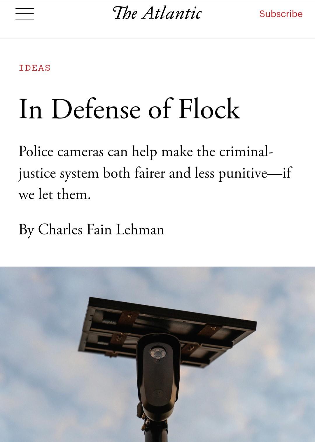 Atlantic article titled "In defense of flock"