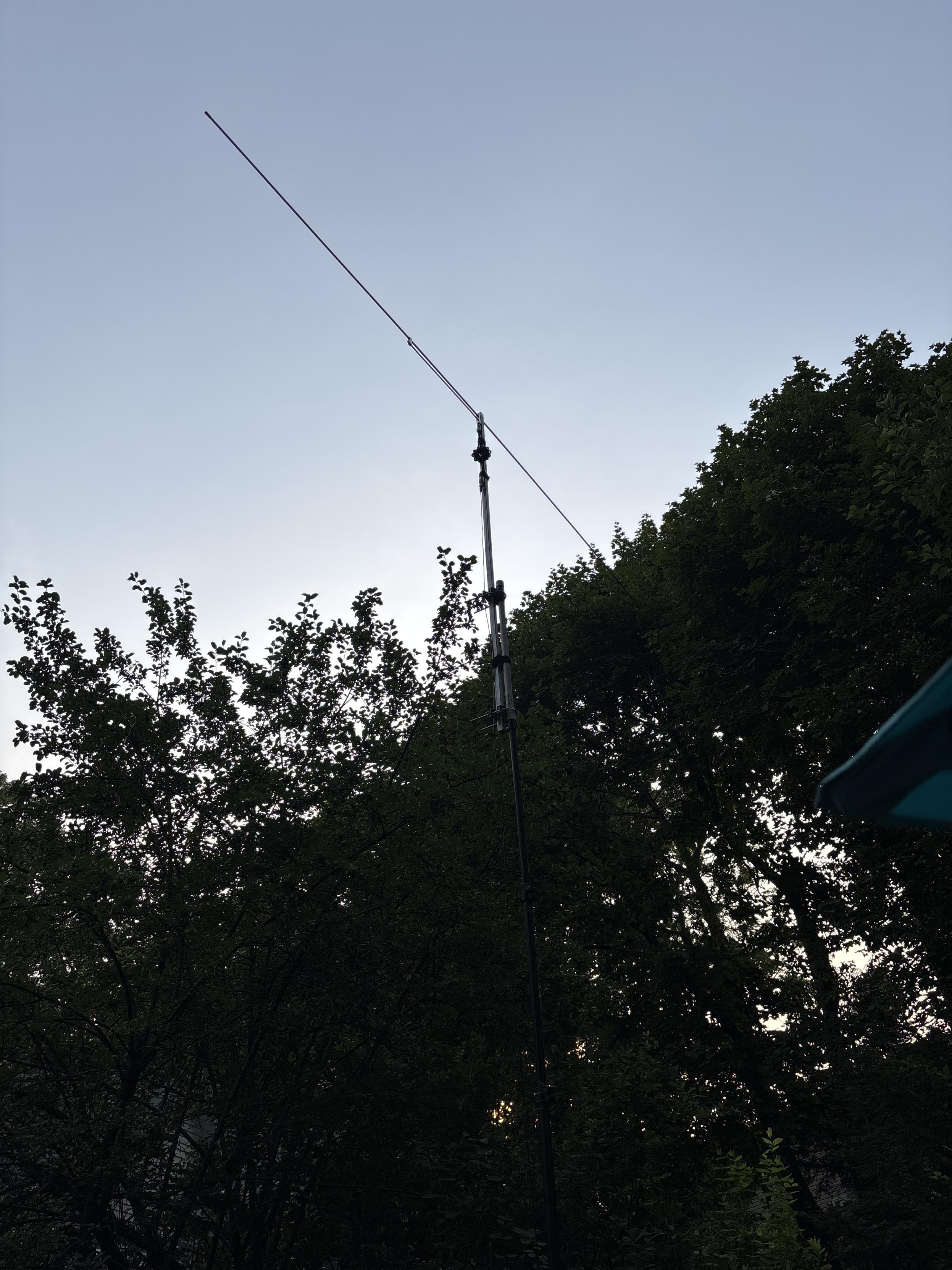6 meter band rigid dipole on a short mast & tripod