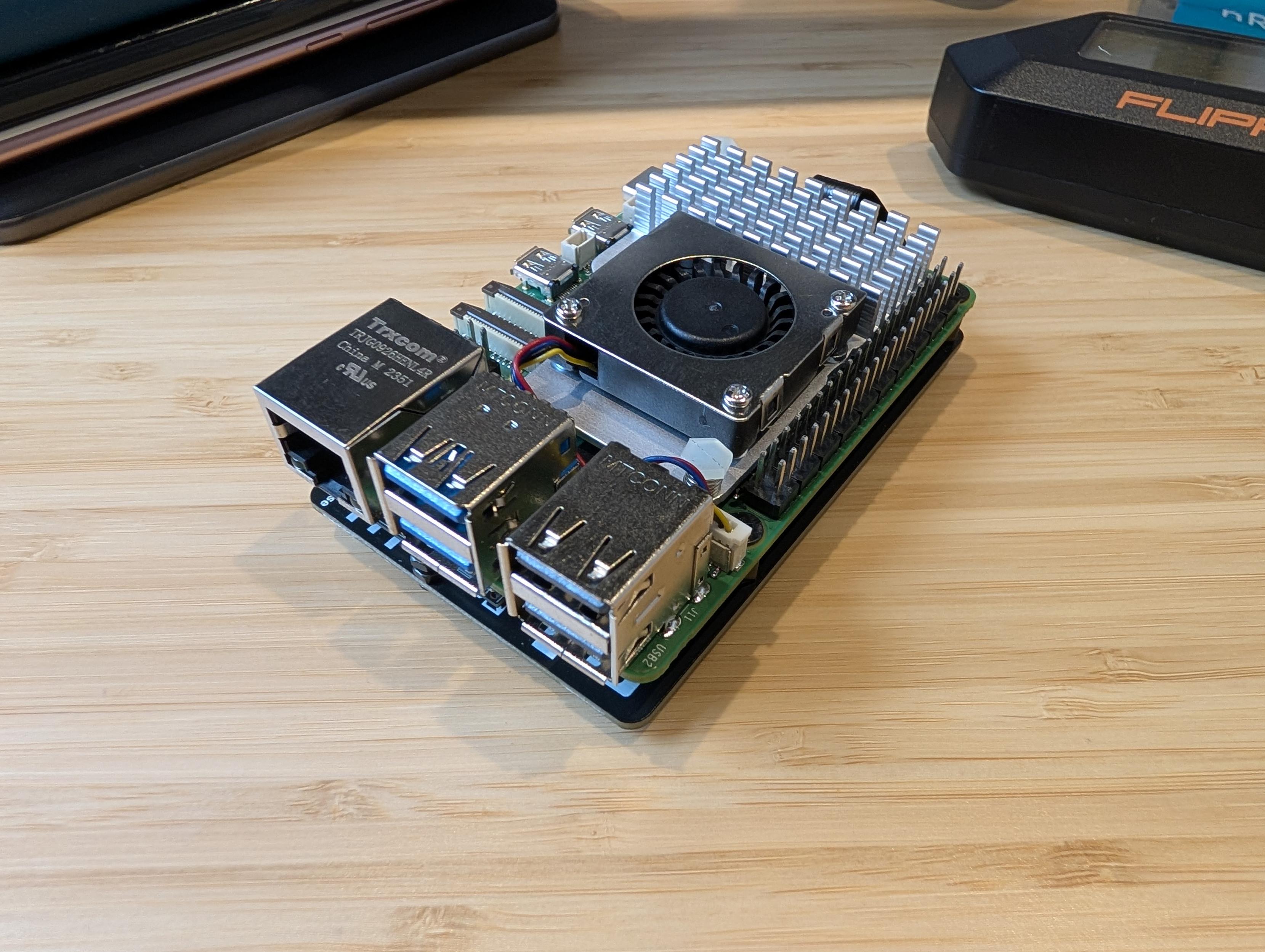The plucky pi5, now retired, but still wearing NVMe HAT.