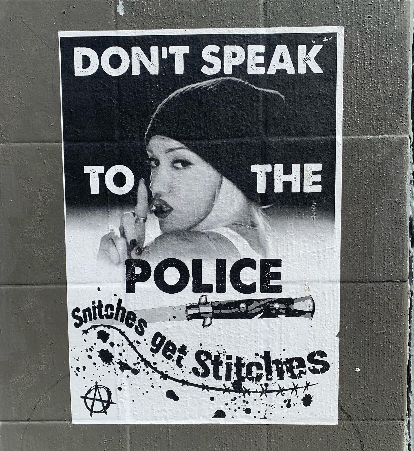 "Don't speak to the police Gwen Stefani poster