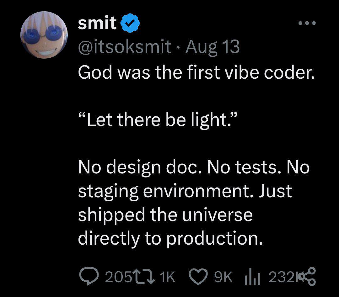 Genuinely made me LOL # Christianity # AI # vibeCode # God
