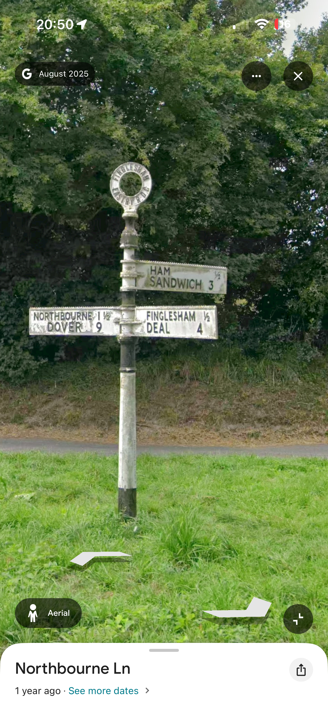20:501 G August 2025 X NORTHBOURNE 1 % DOVERE 9 HAM SANDWICH 3 FINGLESHAM DEAL Aerial Northbourne Ln 1 year ago • See more dates ›