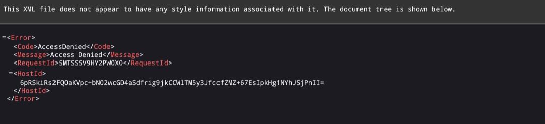 This XML file does not appear to have any style information associated with it. The document tree is shown below. [a bunch of XML, "Access denied"]
