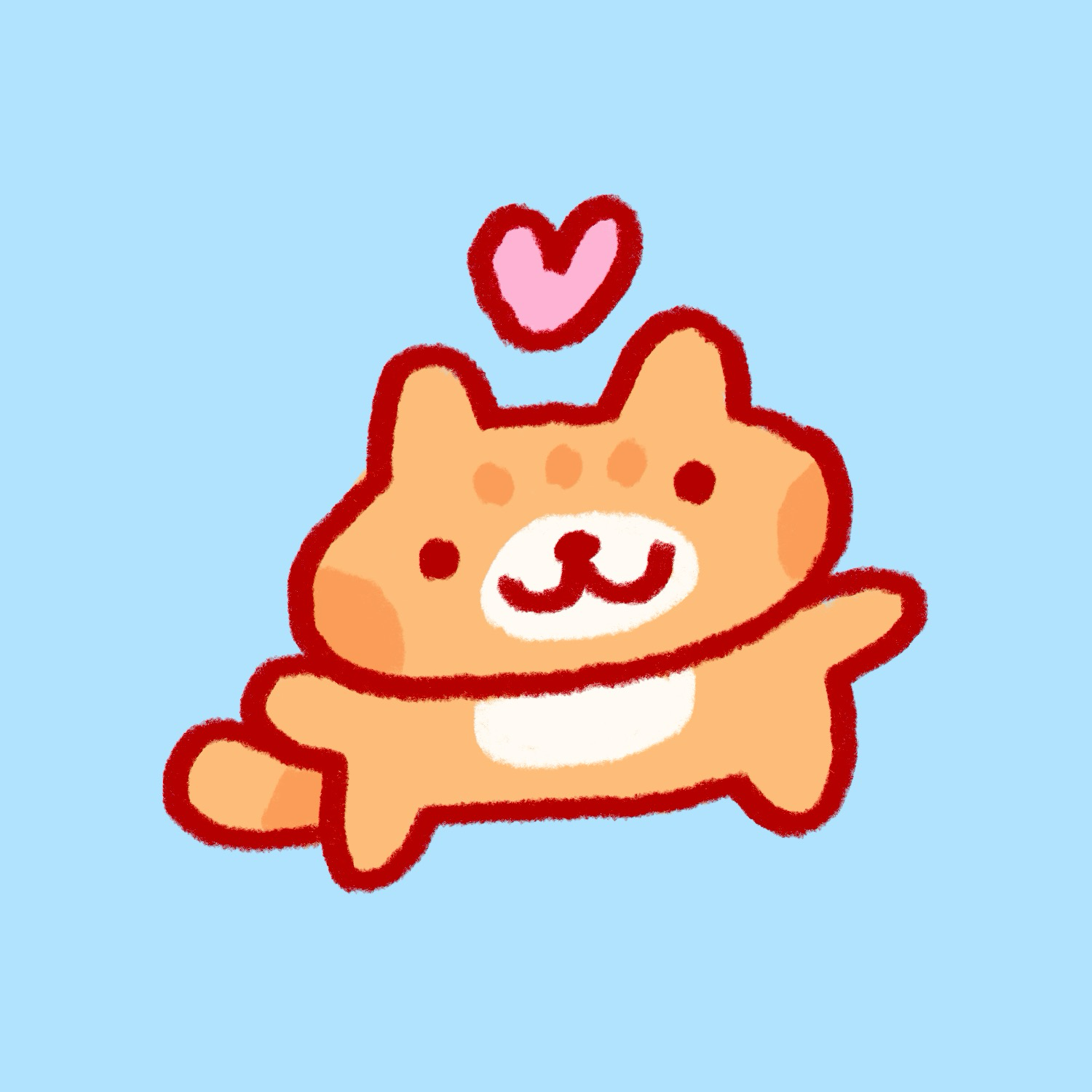 Cute ginger cat doodle