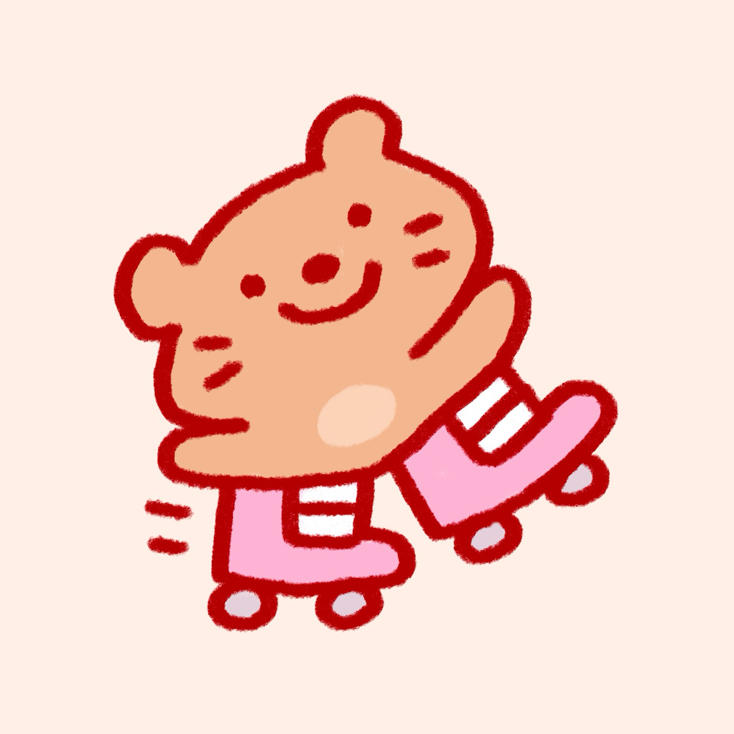 Cute hamster rollerskating doodle