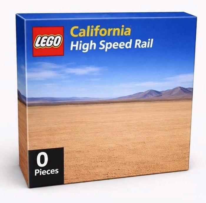 Lego California High Speed Rail box with desert landscape, shows 0 pieces.