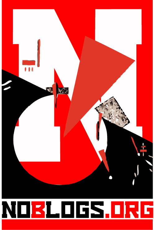 A Russian constructivist-style logo reading "noblogs.org"