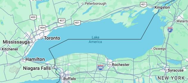 Google Maps shows "Lake America"