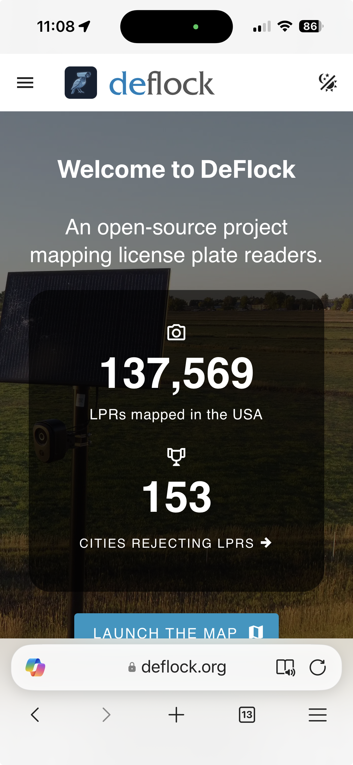 deflock website shows 137,569 license plate readers and few cities rejecting them