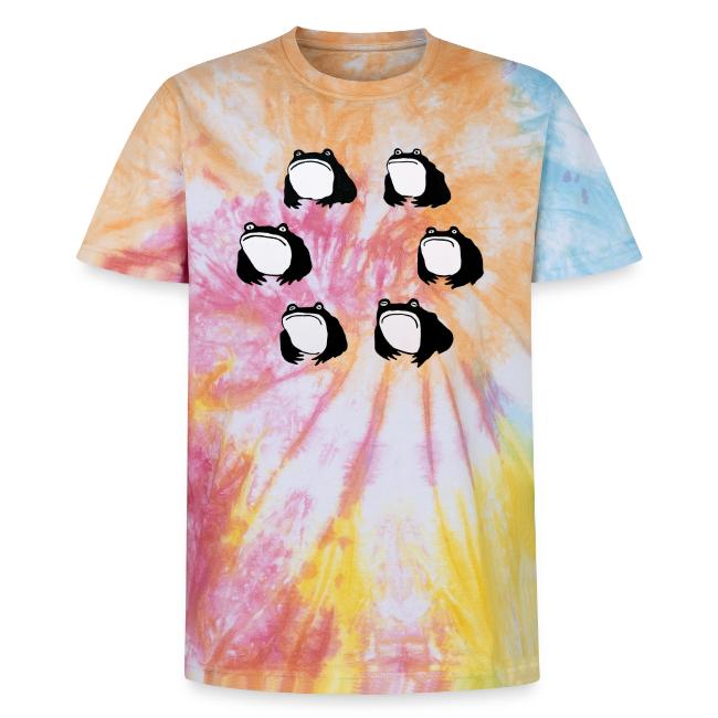A psychedelic t-shirt featuring a ring of toads.