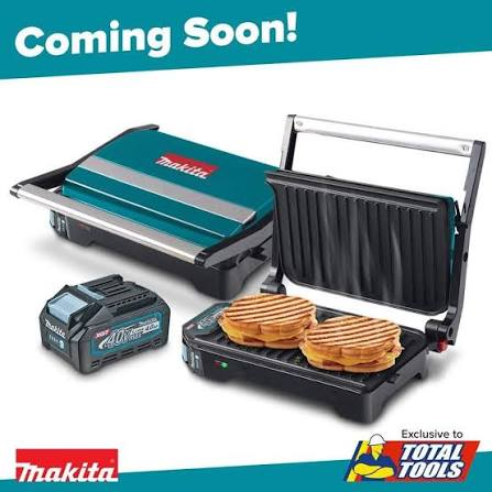 A Makita branded battery operated toastie machine.