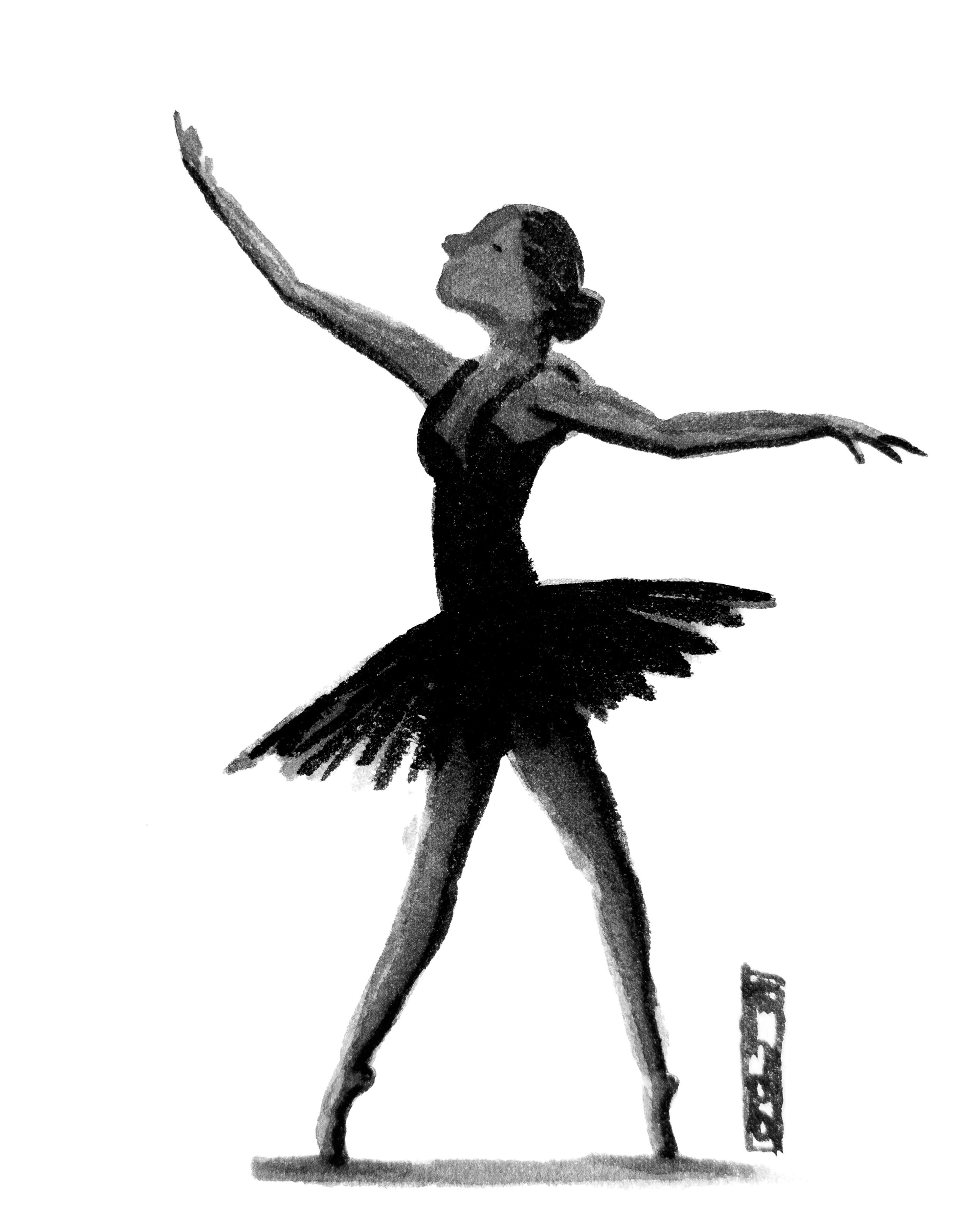 Ink sketch of a dancer.