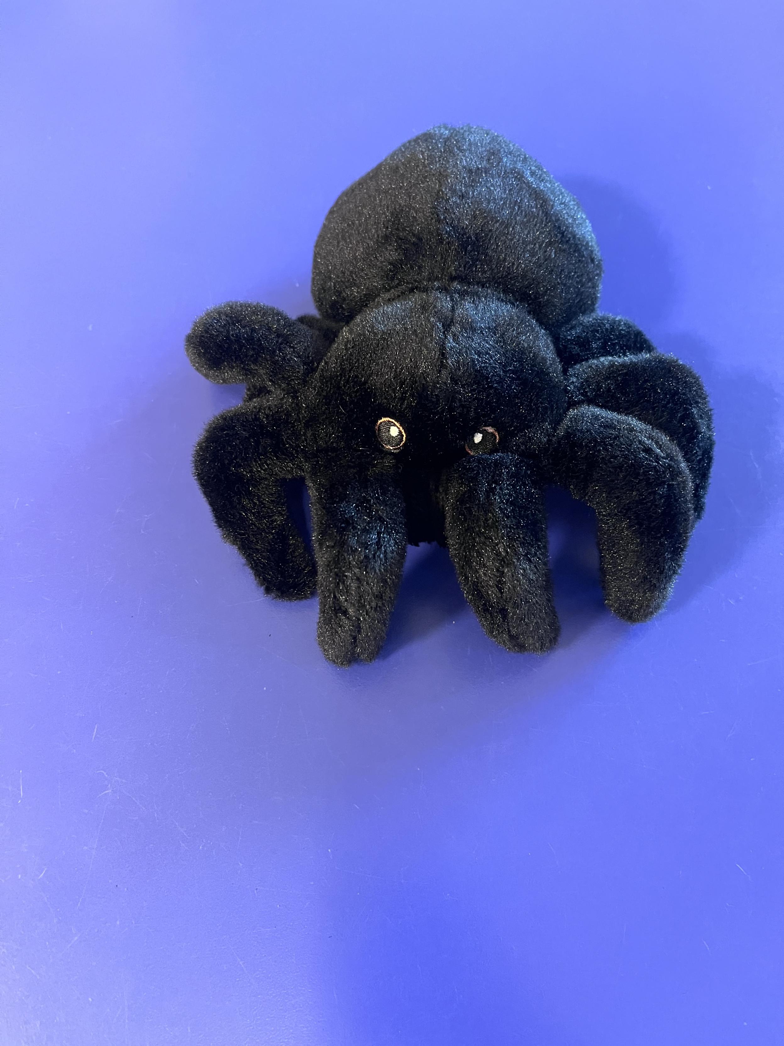 A cute fuzzy tarantula stuffy that is ALL WRONG