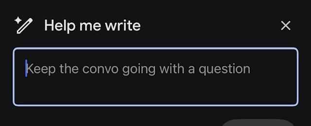 A help me write things dialog box.