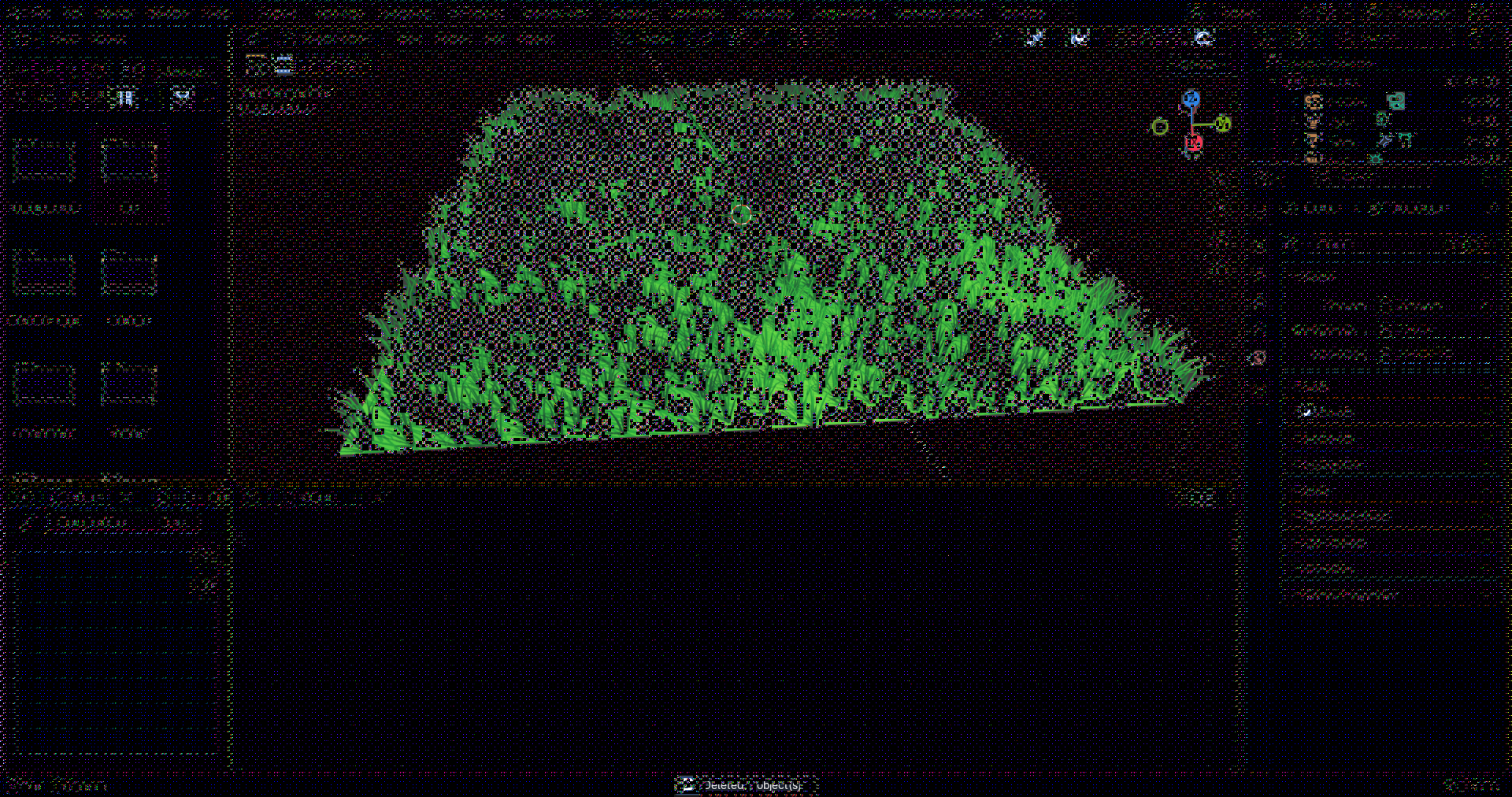 A grass screenshot in Blender. Something went wrong and it's all corrupted though