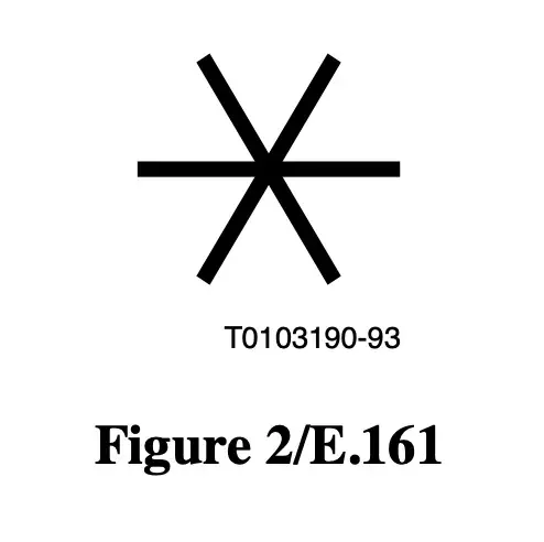 Figure 2/E.161 showing a sextile and not a different star shaped symbol