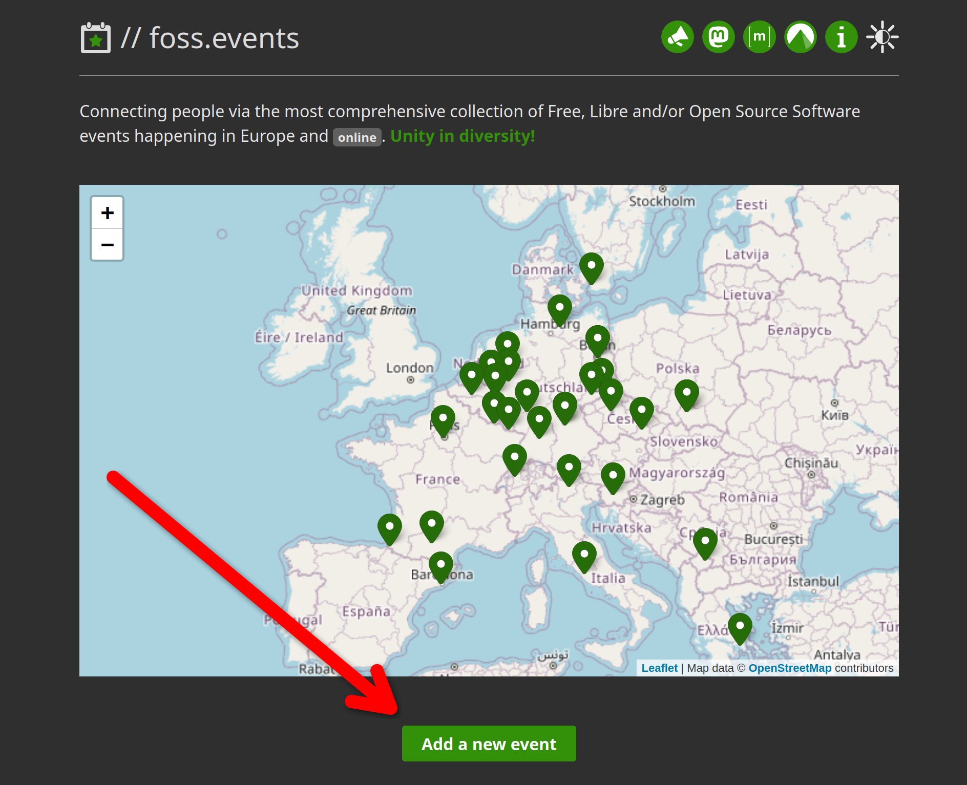 Screenshot from // foss.events