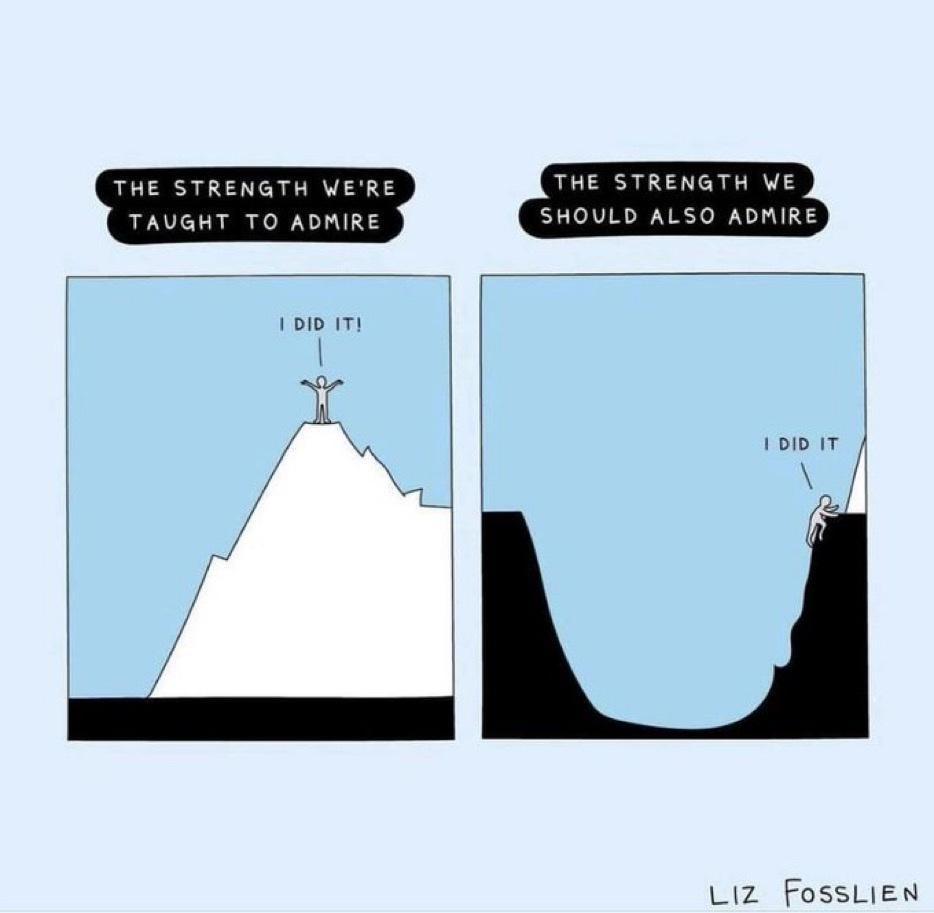 Also, the strength and endurance to build things up, not to fall into these holes again.