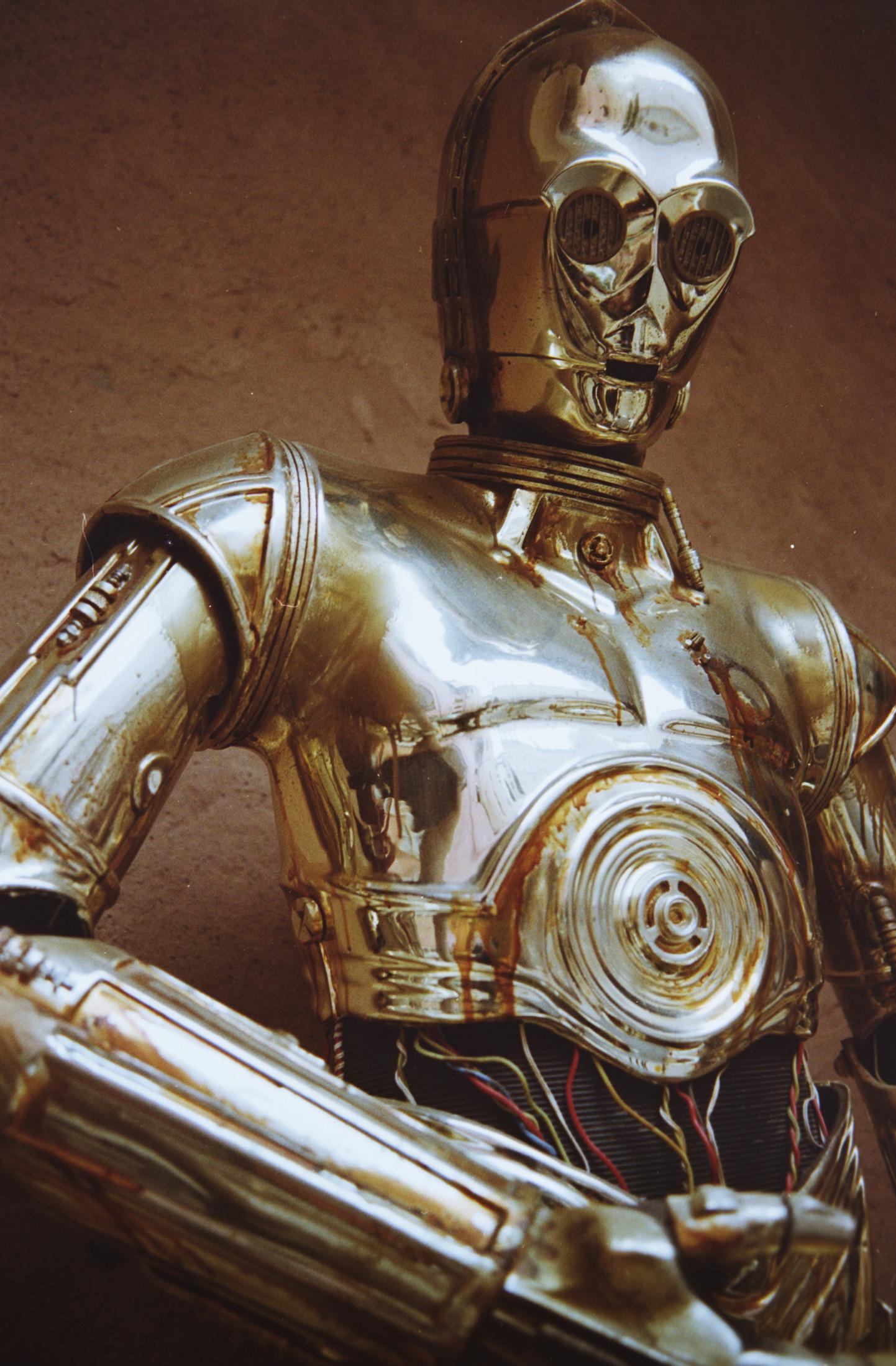 One of the most iconic piece of shiny metal you could encounter. Golden tint, humanoid appearance, robotic ? It's nonetheless an official prop of the C3P0 character from Start Wars !