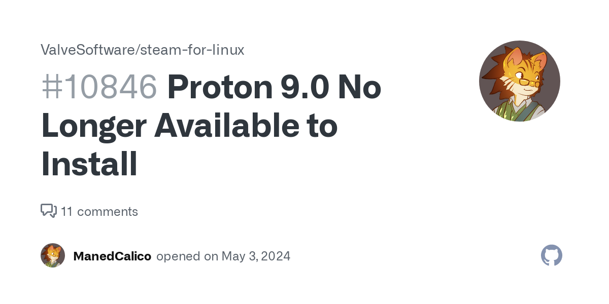 Proton 9.0 No Longer Available to Install · Issue #10846 · ValveSoftware/steam-for-linux