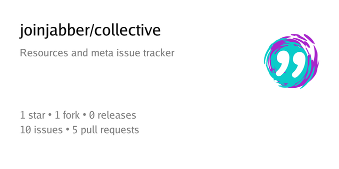 Summary card of repository joinjabber/collective