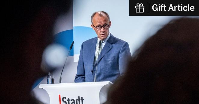 Chancellor Friedrich Merz of Germany speaking on Tuesday in Berlin.