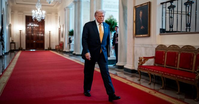 President Trump at the White House this week. He asked the attorney general on Thursday to seek the court’s permission to release pertinent grand jury materials relating to Jeffrey Epstein’s indictment for sex trafficking.