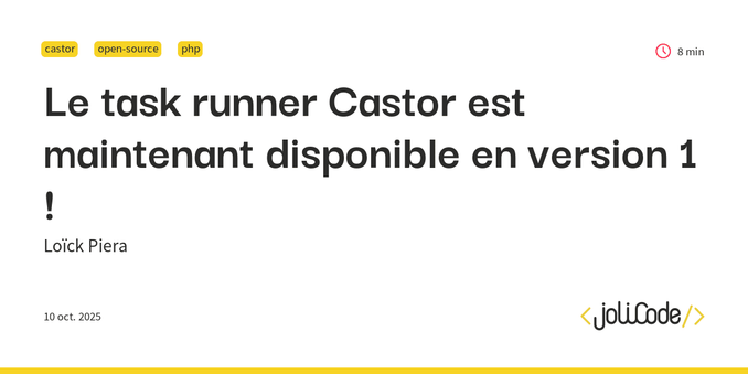 Le task runner Castor est maintenant disponible en version 1 !