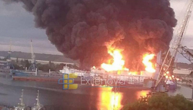 📰 Drones attack ports in Kerch and Krasnodar region overnight, causing fires🔗  #RussianInvasion #RussianWar #Ukraine