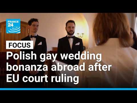 #Poland is one of the most restrictive countries in Europe for #LGBTQ rights. Neither marriages nor civil partnerships for same-sex couples are legal there. But as of late May, Poland has legalised the recognition of same-sex marriages performed in third countries, following a ruling by the European Court of Justice. As a result, Polish same-sex couples have been rushing to organise weddings outside the country. FRANCE 24s Adrien Sarlat reports, with Gulliver Cragg.#EU