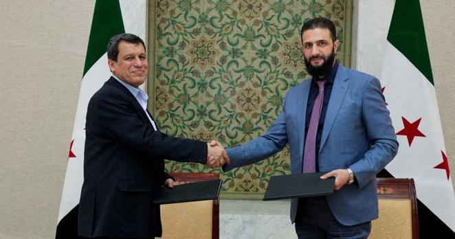 ⚡ NEWSSyria Appoints SDF Commander as AdvisorSyrian President Ahmed al-Sharaa appointed Mazloum Abdi, former commander of the Kurdish-led Syrian Democratic Forces (SDF), as a presidential advisor. This move follows the dissolution of the SDF and signals a significant shift in Syrias internal political dynamics...📰 #Military #Geopolitics #GeoWire
