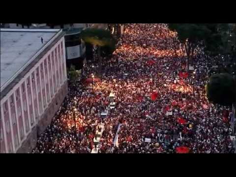 Day 102 of anti-corruption protest in Tirana, Albania
